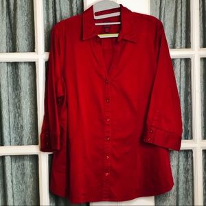 *Bundle 4/$20* 212 Collection 1X Red Button Down Blouse